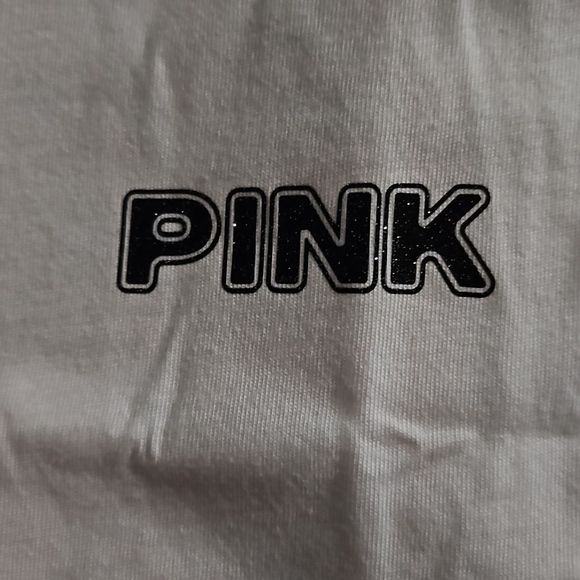 PINK EVERYDAY BLING CAMPUS SHORT SLEEVE T-SHIRT. VICTORIA'S SECRET PINK BLING XS - Picture 8 of 9